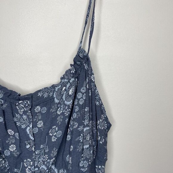 MADEWELL Dress Womens 8 Tie-Back Button-Front Midi NEW Blue Floral NE783 - Picture 8 of 16